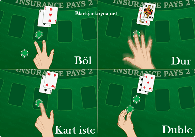 Blackjack kart isteme işaretleri